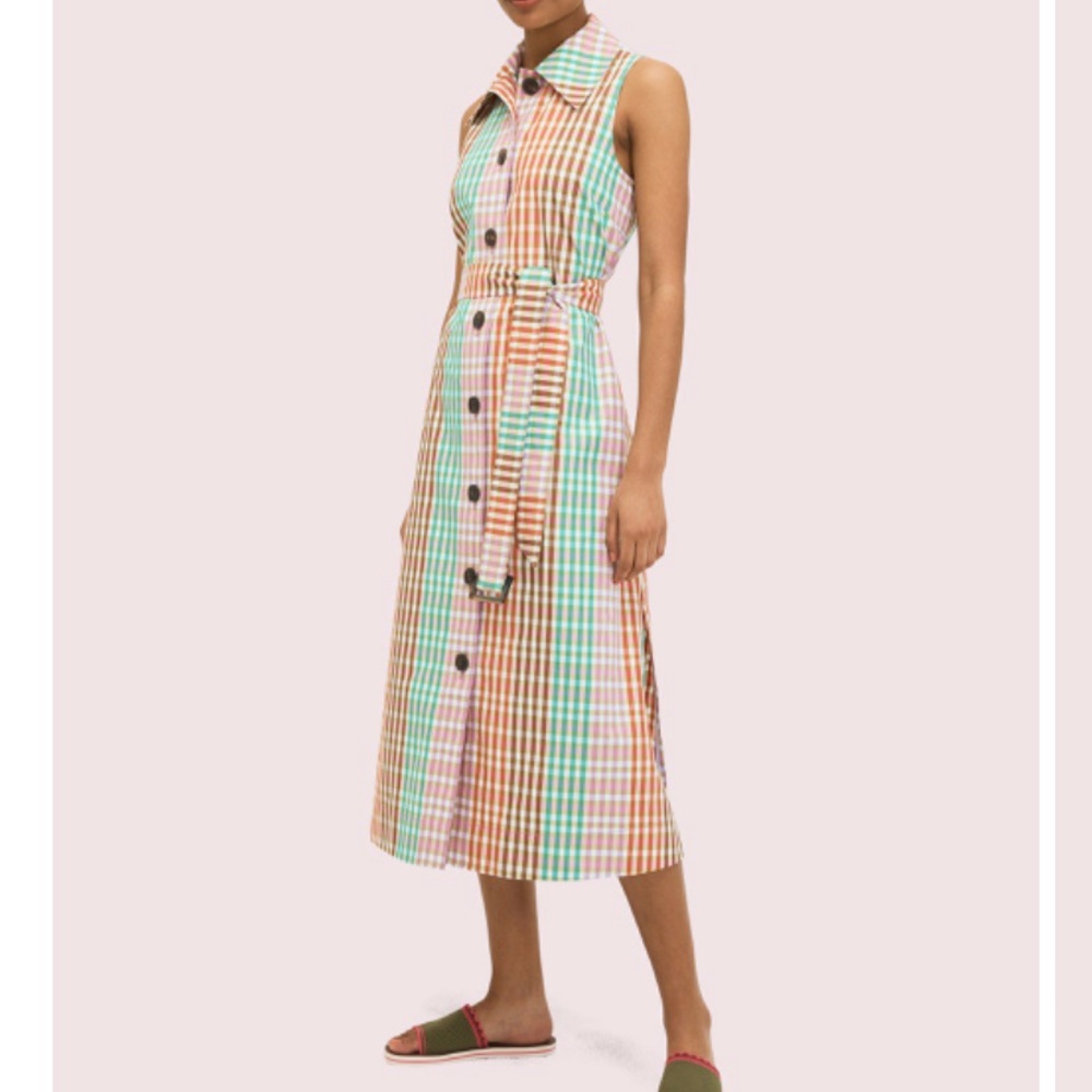 Kate Spade Rainbow Plaid Shirtdress